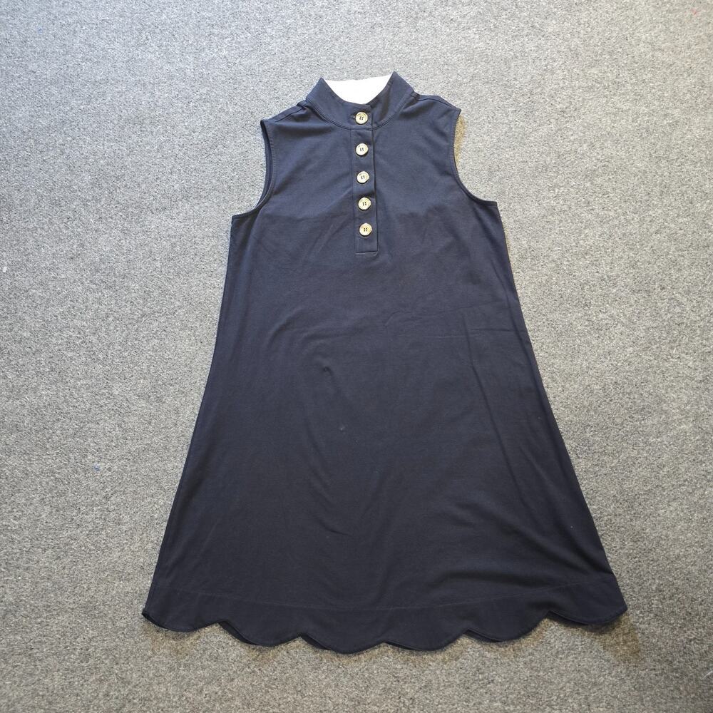 Duffield Lane Dress Womens Size Medium Blue High Neck Sleeveless Preppy Capsule